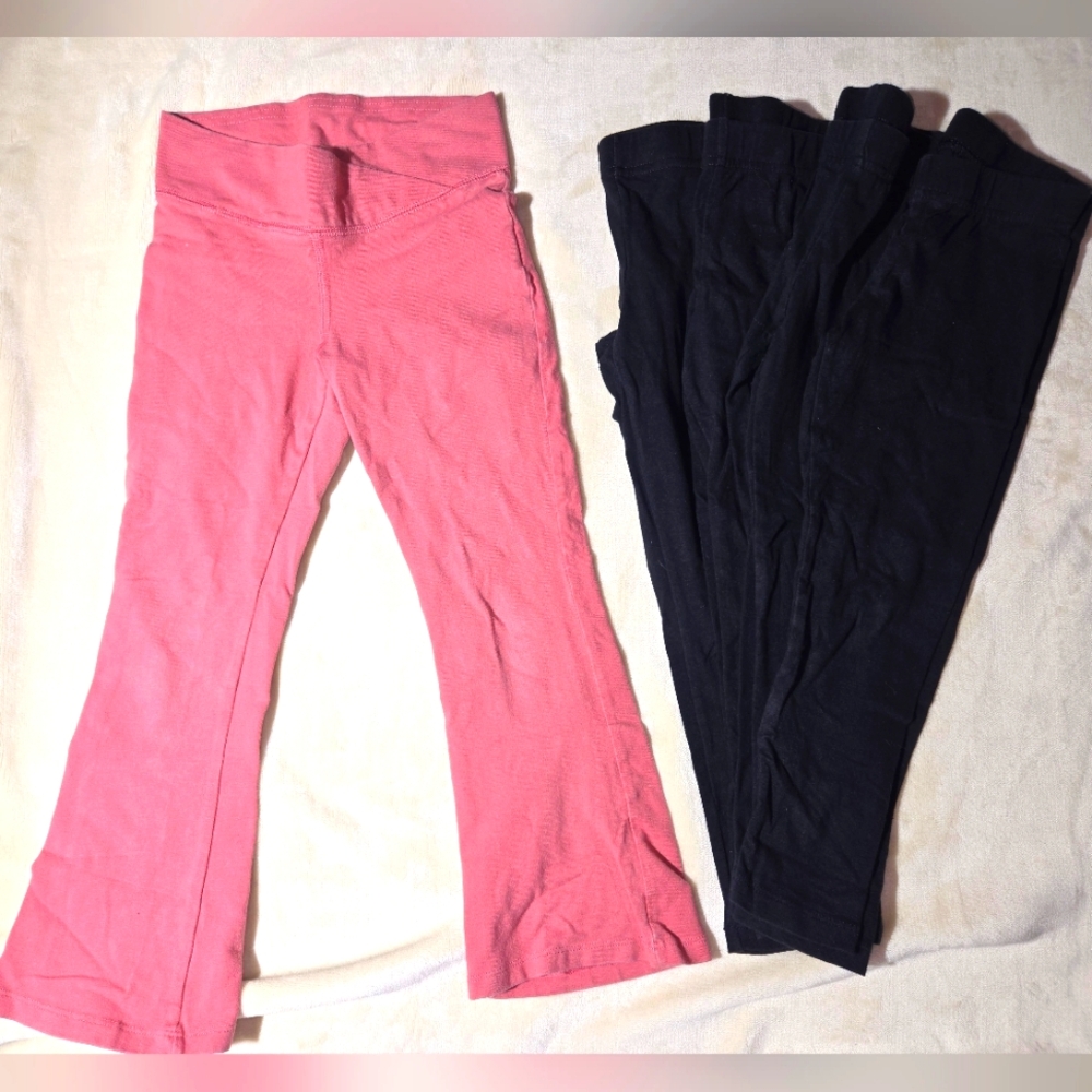 Kids Pink and 4 Black Leggings